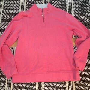 Brooks Brothers Pink and Gray Quarter-Zip Pullover